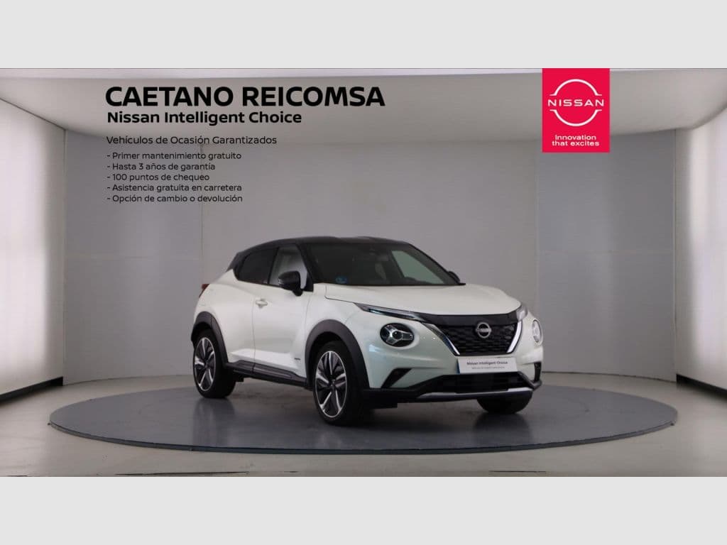 Nissan JUKE 1.6 Hybrid 105kW (145CV) N-Design Black, color Lunar White Metalizado Techo Midnight Black, 2023