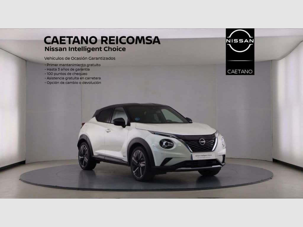 Nissan JUKE 1.6 Hybrid 105kW (145CV) N-Design Black, color Lunar White Metalizado Techo Midnight Black, 2023