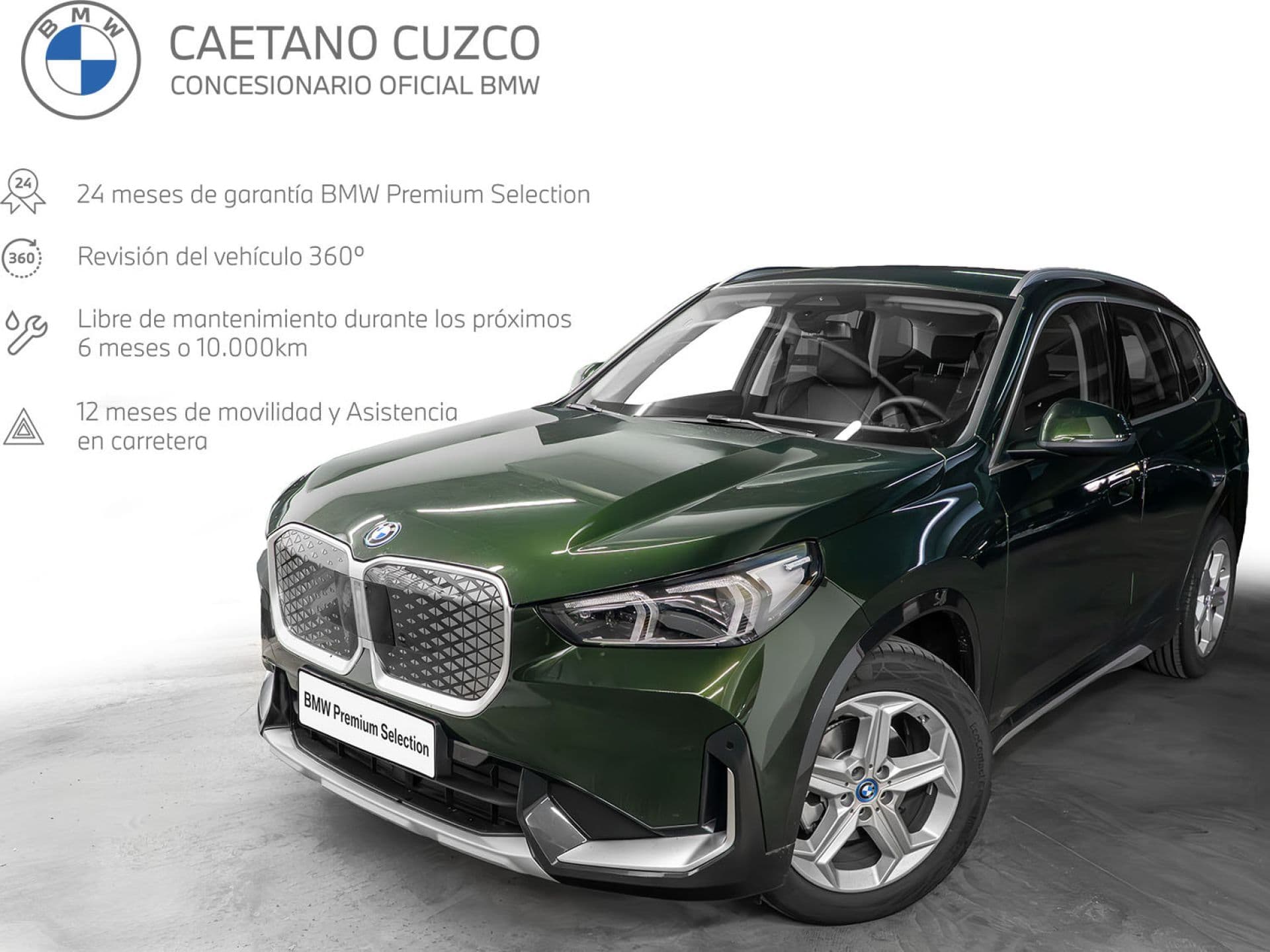 BMW iX1 eDrive20, color Sanremo Green (metalizado), 2026