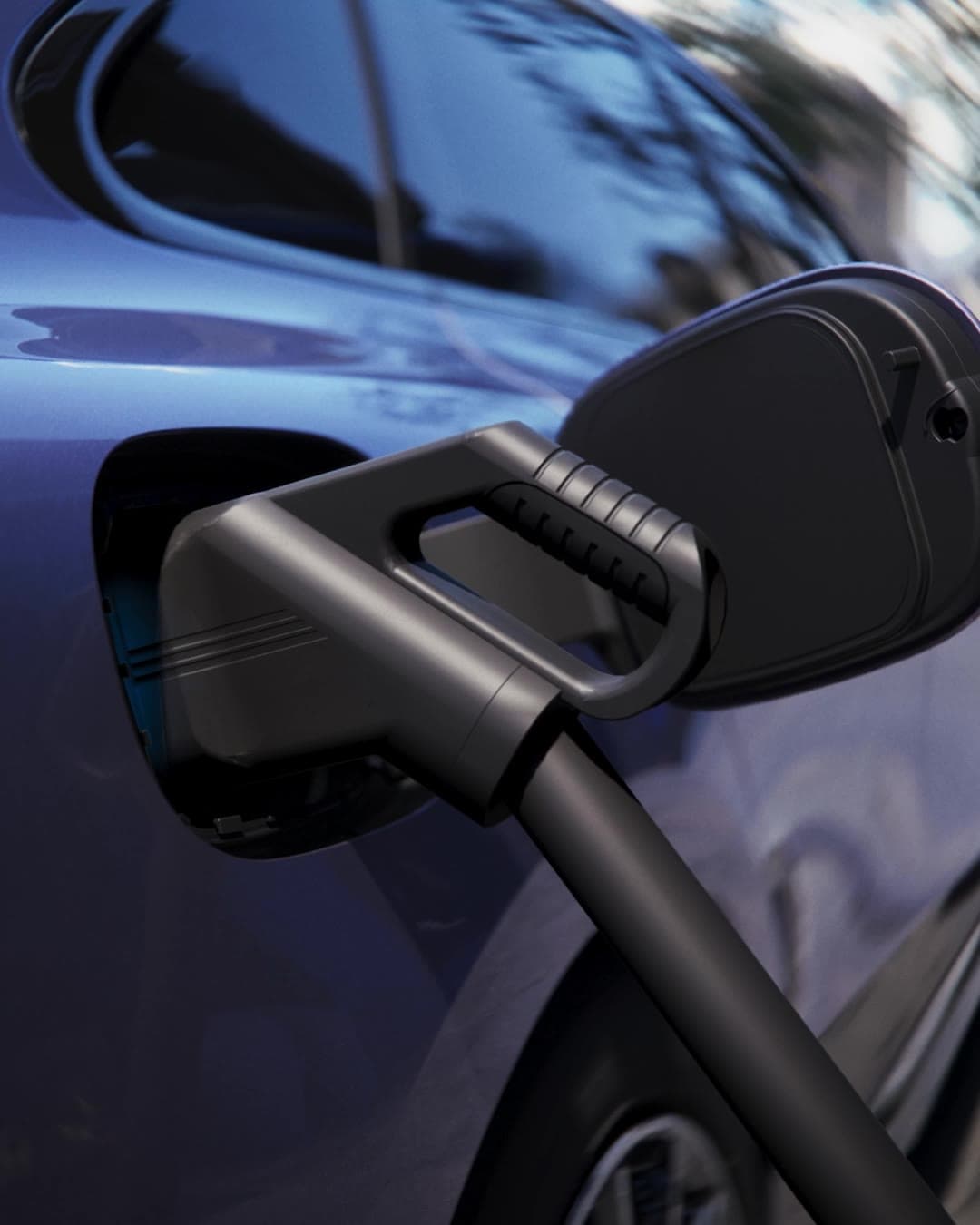 Conector de carga enchufado en el nuevo Clase C eléctrico