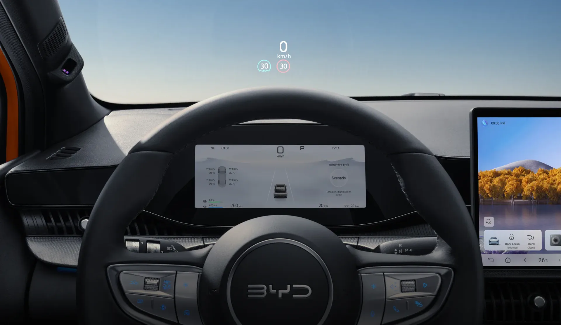 Volante y cuadro digital del BYD Dolphin G DM-i