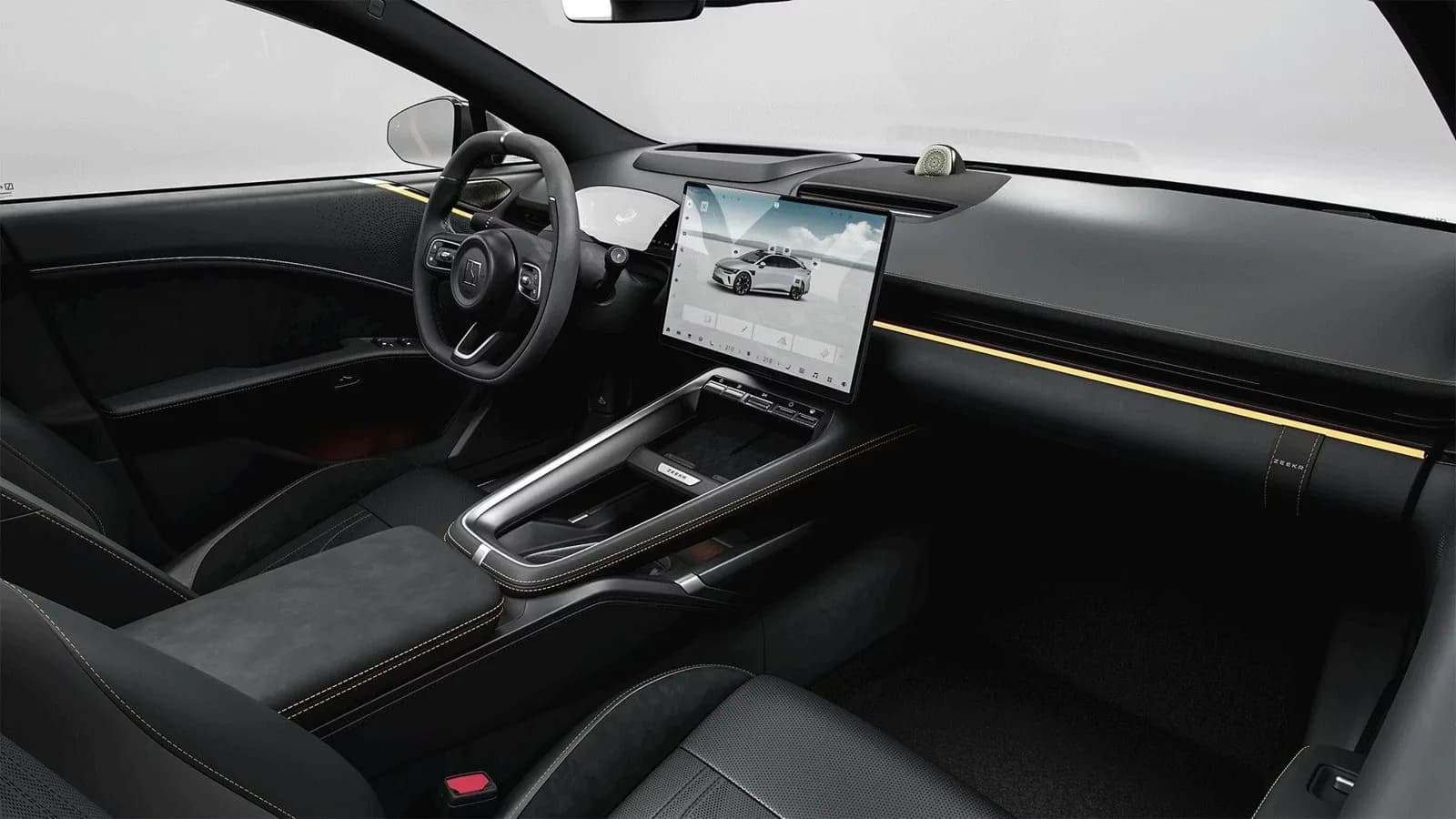 Pantalla central y volante del Zeekr 7GT