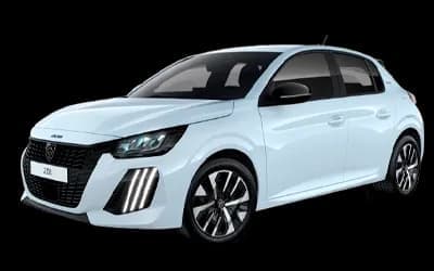 Foto del Peugeot 208 blanco en fondo transparente
