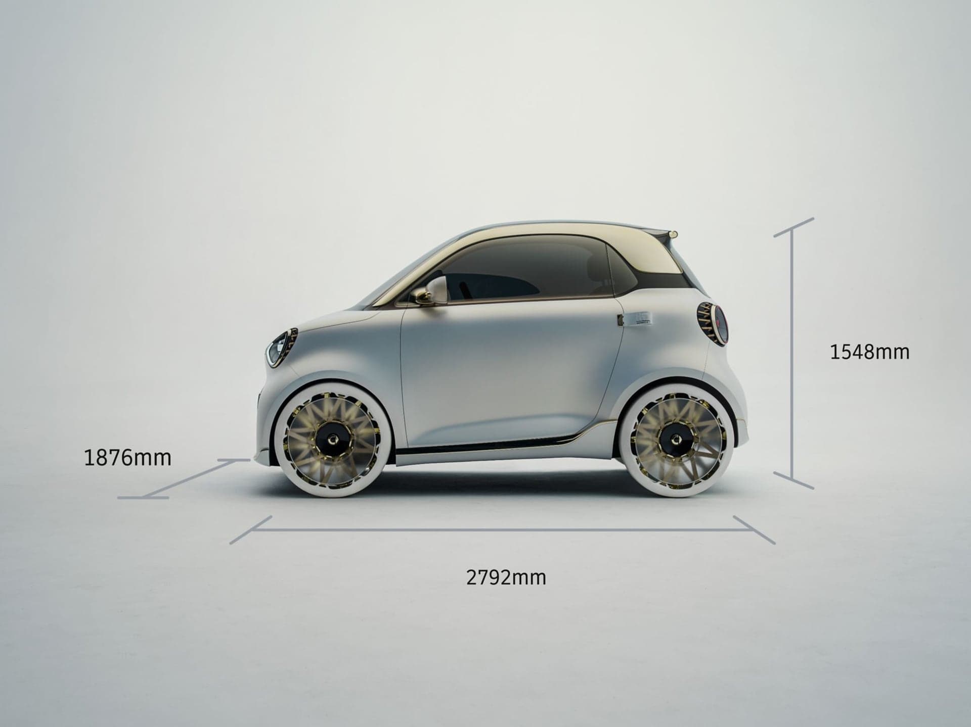 smart Concept #2 de perfil con sus medidas
