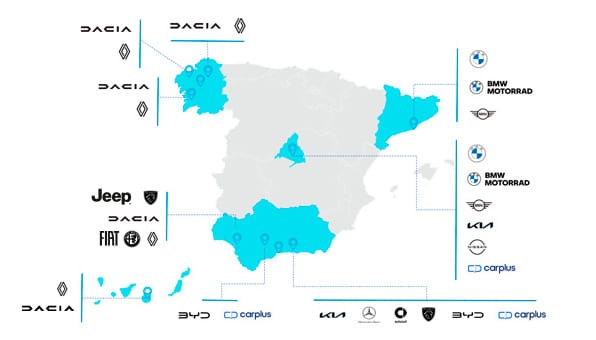 IMAGEN GENERAL MAPA CATEANO RETAIL concesionarios en españa