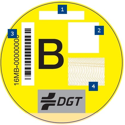 distintivo etiqueta amarilla distintivo etiqueta b coche
