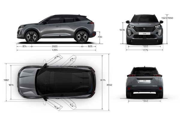 Medidas Peugeot 2008 Medidas Peugeot 2008