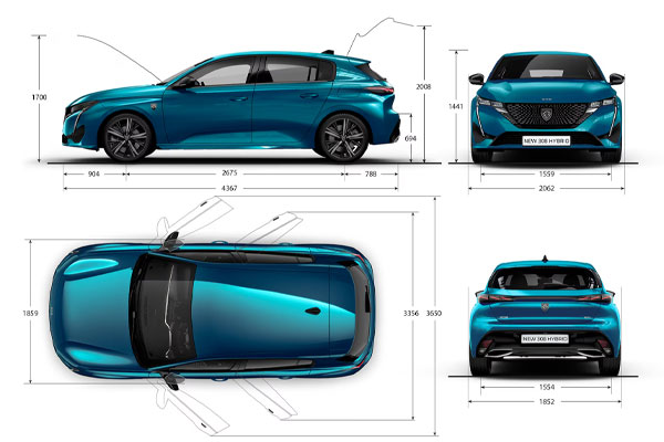 Medidas Peugeot 308 Medidas Peugeot 308