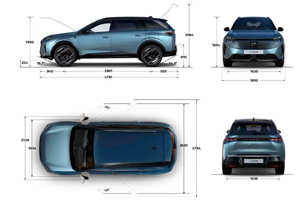 Medidas Peugeot 5008 Medidas Peugeot 5008