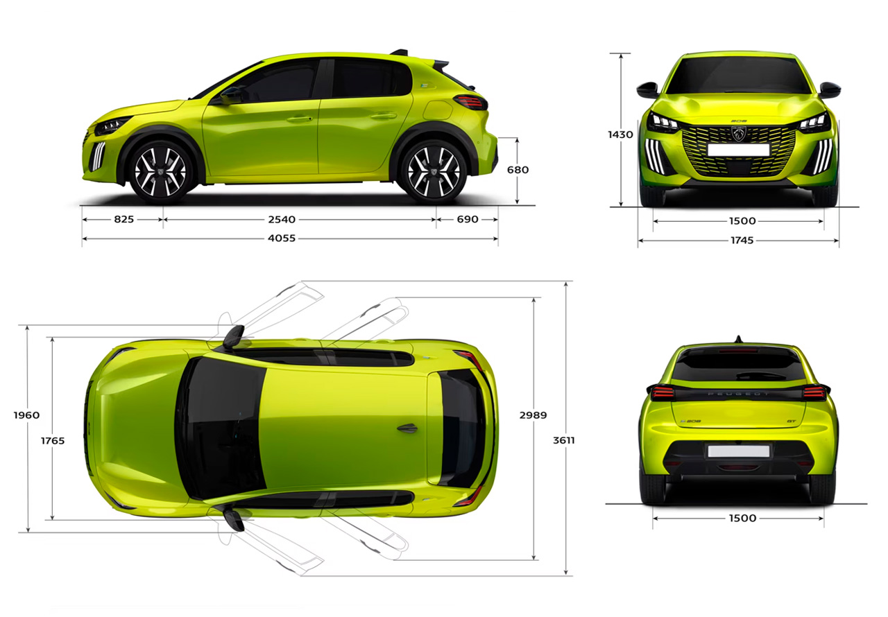 Medidas Peugeot 208 Medidas Peugeot 208