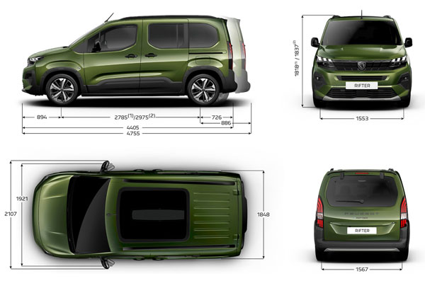 Medidas Peugeot Rifter Medidas Peugeot Rifter