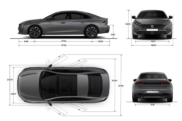 Medidas Peugeot 508 Medidas Peugeot 508