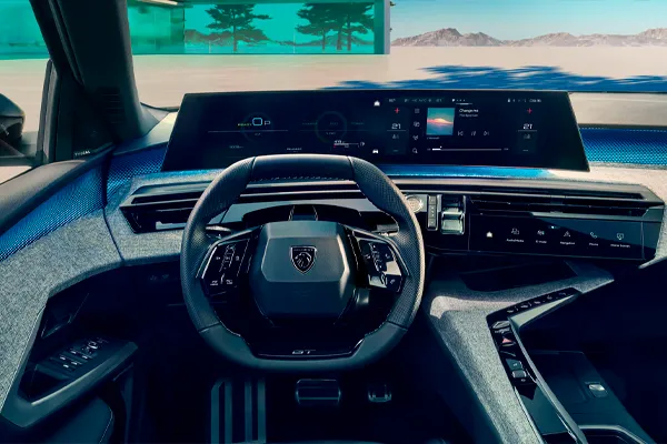 Foto interior del volante del Peugeot 3008