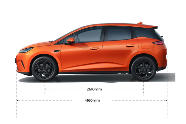 Dimensiones BYD Dolphin G DM-i: 4160 mm de longitud y 2610 mm de batalla