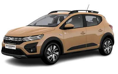 Dacia Sandero Stepway model Foto del Dacia Sandero Stepway Stock VO gris en fondo transparente