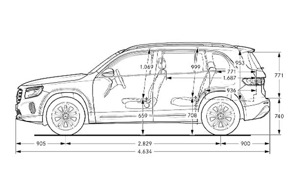 Medidas Mercedes GLB Medidas Mercedes GLB