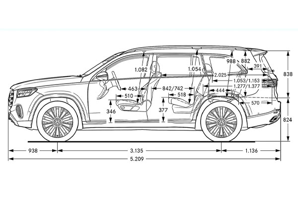 Medidas Mercedes GLS Medidas Mercedes GLS