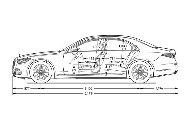 Medidas Mercedes Clase S Medidas Mercedes Clase S