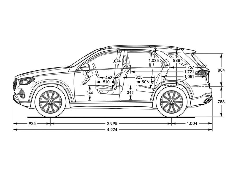 Medidas Mercedes GLE dimensiones Mercedes GLE