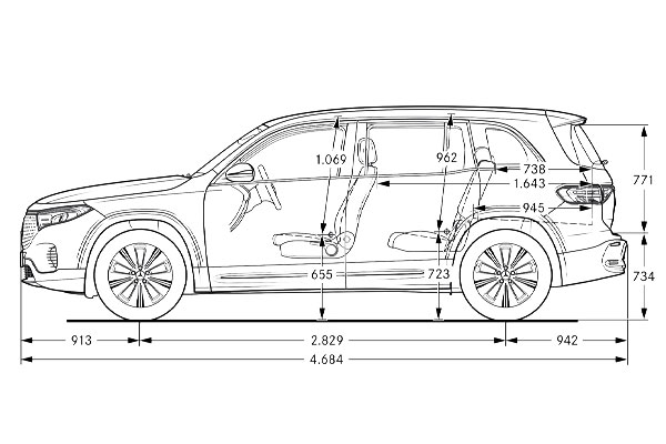 Medidas Mercedes EQB Medidas Mercedes EQB